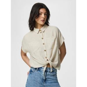 Pieces Pia Short Sleeve Tie Shirt